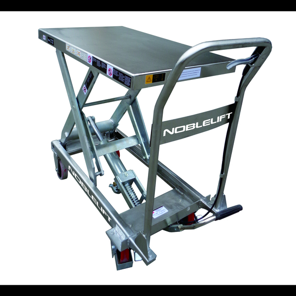 Noblelift STAINLESS MANUAL LIFT TABLE-PLATFORM SIZE: 19.75" x 32"-CAP: 1100 LBS TF110S